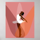 Minimalistisch Black Ballerina Afroamerikanischer Poster (Vorne)