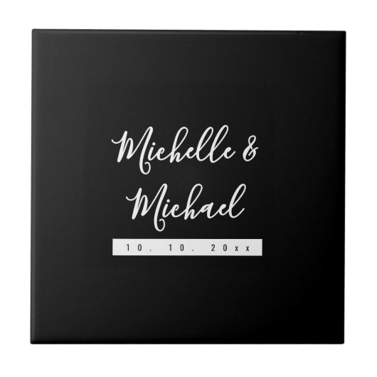 Minimalistisch Black Beruflich Modern Fliese (Vorderseite)