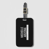 Minimalistisch Black Beruflich Modern Gepäckanhänger (Vorderseite Vertikal)