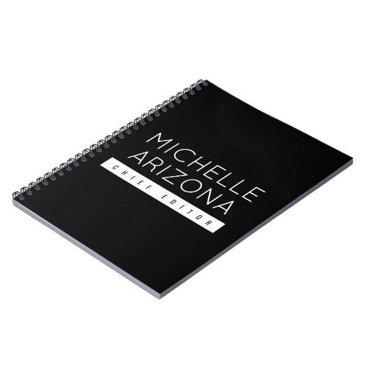 Minimalistisch Black Beruflich Modern Notizblock (Linke Seite)