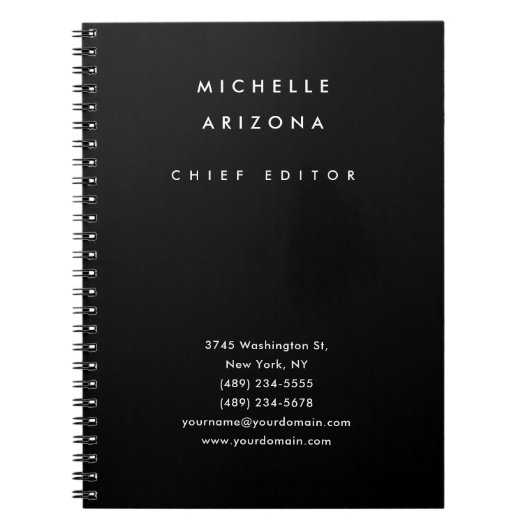 Minimalistisch Black Beruflich Modern Notizblock (Vorderseite)