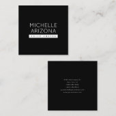 Minimalistisch Black Beruflich Modern Quadratische Visitenkarte (Vorne/Hinten)