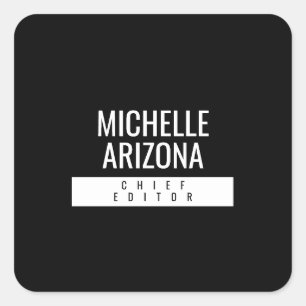 Minimalistisch Black Beruflich Modern Quadratischer Aufkleber