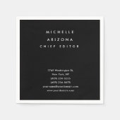 Minimalistisch Black Beruflich Modern Serviette (Vorderseite)