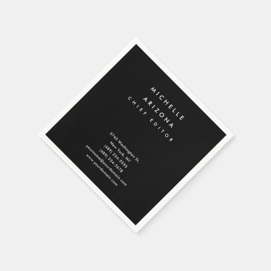 Minimalistisch Black Beruflich Modern Serviette (Ecke)