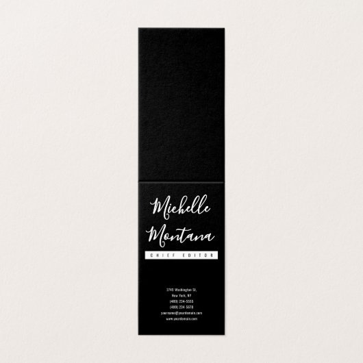 Minimalistisch Black Beruflich Modern Visitenkarten (Außenseite Aufgefaltet)