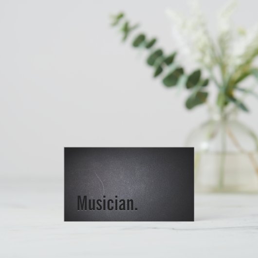 Minimalistisch Black Bold Musiker Visitenkarte (Stehend Vorderseite)