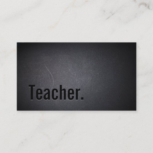 Minimalistisch Black Bold Teacher Visitenkarte (Vorderseite)