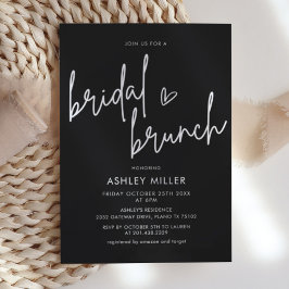 Minimalistisch Black Bridal Brunch Einladung