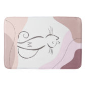 Minimalistisch Black Cat Bio Boho Formen Monogram Badematte (Vorderseite)