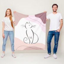 Minimalistisch Black Cat Bio Boho Formen Monogram