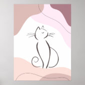 Minimalistisch Black Cat Boho Bio Form Poster (Vorne)