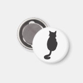 Minimalistisch Black Cat Silhouette Magnet (Vorderseite/Rückseite)