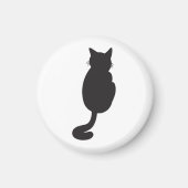 Minimalistisch Black Cat Silhouette Magnet (Vorne)