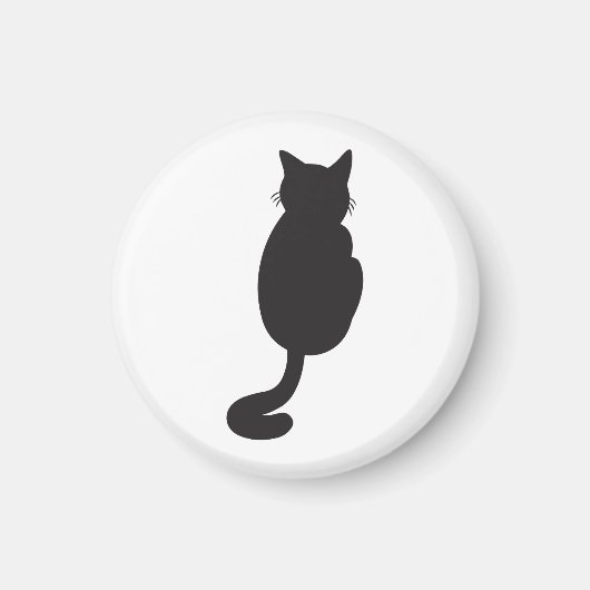 Minimalistisch Black Cat Silhouette Magnet (Vorne)