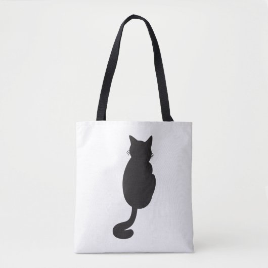 Minimalistisch Black Cat Silhouette Tasche (Vorderseite)