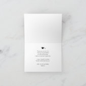 Minimalistisch Black Elegant Script Foto Abschluss Dankeskarte (Innenseite)