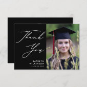 Minimalistisch Black Elegant Script GRAD Vielen Da Einladung (Vorne/Hinten)