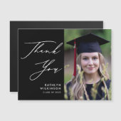 Minimalistisch Black Elegant Script GRAD Vielen Da Magnetkarte (Vorne/Hinten)