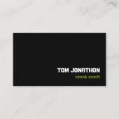 Minimalistisch Black Fluorescent Gelb Tennistraine Visitenkarte (Vorderseite)