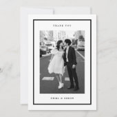 Minimalistisch Black Frame Foto Hochzeit Vielen Da Dankeskarte (Vorderseite)