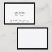 Minimalistisch Black Gerahmt Eleganter Chauffeur Visitenkarte (Vorne/Hinten)