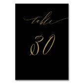 Minimalistisch Black Gold Elegant Script 30 Weddin Tischnummer (Vorderseite)