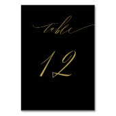Minimalistisch Black Gold Elegant Script No. 12 We Tischnummer (Vorderseite)