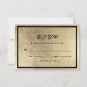 Minimalistisch Black Gold Luxury Wedding RSVP (Vorderseite)