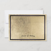 Minimalistisch Black Gold Luxury Wedding RSVP (Rückseite)