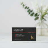 Minimalistisch Black Granite Grunge Red Line Einhe Visitenkarte (Stehend Vorderseite)