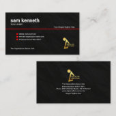 Minimalistisch Black Granite Grunge Red Line Einhe Visitenkarte (Vorne/Hinten)