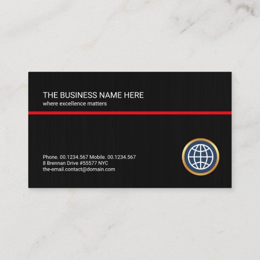 Minimalistisch Black Grunge Red Line Geschäftsführ Visitenkarte (Rückseite)
