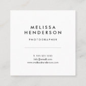 Minimalistisch Black Hello Quadratische Visitenkarte (Rückseite)