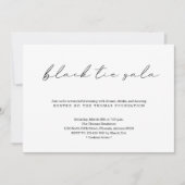 Minimalistisch Black Krawatte Gala Einladung (Vorderseite)