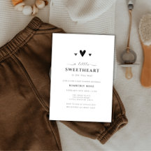 Minimalistisch Black Little Sweetheart Babydusche