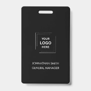 Minimalistisch Black Modern Beruflich Employee ID Ausweis