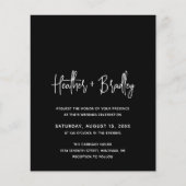 Minimalistisch Black Modern Budget Wedding (Vorderseite)