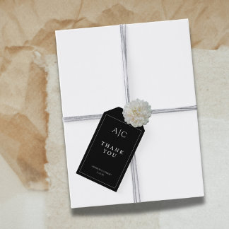 Minimalistisch Black Monogram Vielen Dank Geschenkanhänger