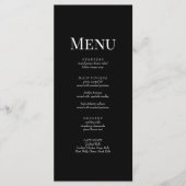 Minimalistisch Black Monogram Wedding Menu Card Menükarte (Vorderseite)