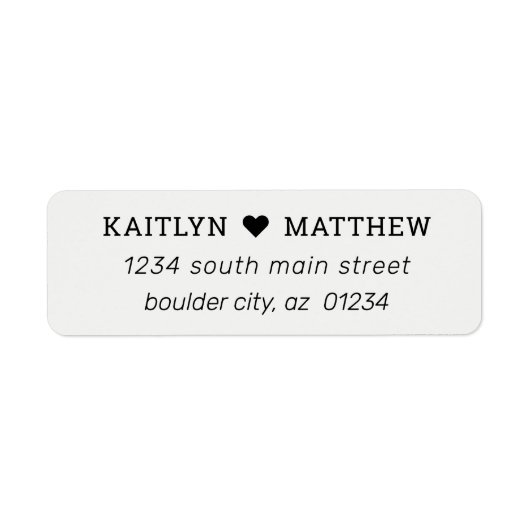 Minimalistisch Black on Grey Couple's Rücksendeadr (Vorne)