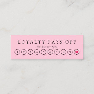 Minimalistisch Black Pink Loyalty Punch Treuekarte
