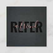 Minimalistisch Black Pink Refer a Friend Empfehlungskarte (Vorderseite)
