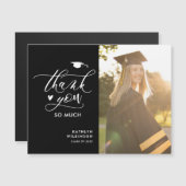 Minimalistisch Black Script Foto Abschluss Vielen Magnetkarte (Vorne/Hinten)