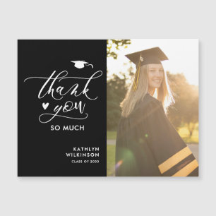 Minimalistisch Black Script Foto Abschluss Vielen  Magnetkarte