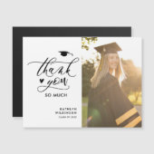 Minimalistisch Black Script Foto Abschluss Vielen  Magnetkarte (Vorne/Hinten)