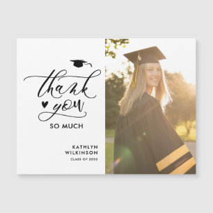 Minimalistisch Black Script Foto Abschluss Vielen  Magnetkarte