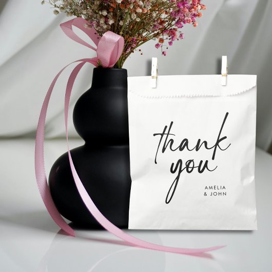 Minimalistisch Black Script Personalisiert Vielen Geschenktütchen