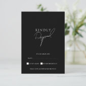 Minimalistisch Black Simple Script Foto Wedding RSVP Karte (Stehend Vorderseite)