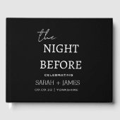 Minimalistisch Black the Night Before Wedding Part Gästebuch (Vorderseite)